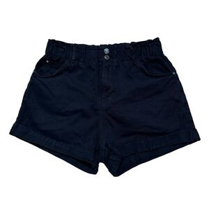 Bershka Black Denim Paperbag Style Jean Shorts US 8